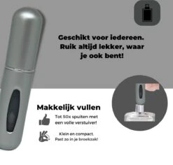 Cetins - Parfum Verstuiver Navulbaar - Mini Parfum Flesje - Reisflesje – Matt Grijs - 12 Cetins - Parfum Verstuiver Navulbaar - Mini Parfum Flesje - Reisflesje – Matt Grijs - -Parfum Winkel 1200x1146 4