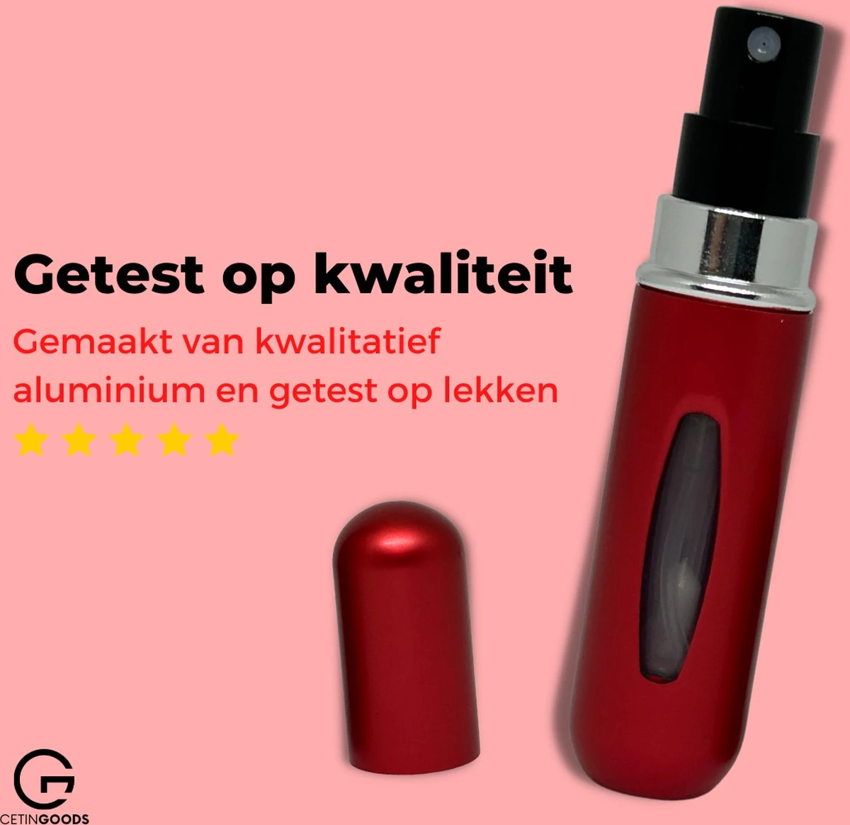 Cetins - Parfum Verstuiver Navulbaar - Mini Parfum Flesje - Reisflesje – Matt Rood 3 Cetins - Parfum Verstuiver Navulbaar - Mini Parfum Flesje - Reisflesje – Matt Rood - Afbeelding 3