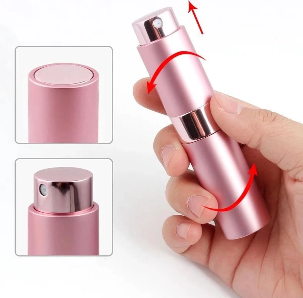 Scenty - Parfum Verstuiver Navulbaar - Mini Parfum Flesje - Reisflesje - Lichtroze 8 Scenty - Parfum Verstuiver Navulbaar - Mini Parfum Flesje - Reisflesje - Lichtroze - Afbeelding 8