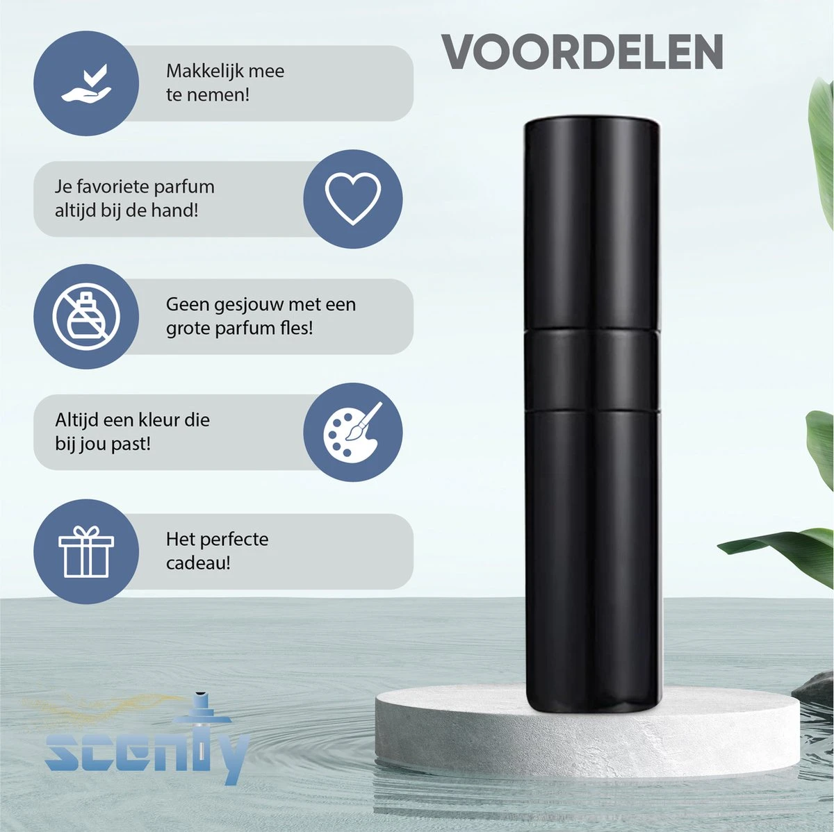 Scenty - Parfum Verstuiver Navulbaar - Mini Parfum Flesje - Reisflesje - Zwart 2 Scenty - Parfum Verstuiver Navulbaar - Mini Parfum Flesje - Reisflesje - Zwart - Afbeelding 2