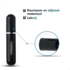 MaxedMore Navulbare Parfumverstuiver 5ml Zwart - 65 Keer Spraybare Parfum Verstuiver - Hervulbaar Tasverstuiver Voor Parfum - Meeneem Mini Geur Flesje Voor Op Reis - Lipstick Formaat Navulbaar Parfumflesje -Parfum Winkel 1200x1200 449
