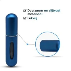 MaxedMore Navulbare Parfumverstuiver 5ml Blauw - 65 Keer Spraybare Parfum Verstuiver - Hervulbaar Tasverstuiver Voor Parfum - Meeneem Mini Geur Flesje Voor Op Reis - Lipstick Formaat Navulbaar Parfumflesje -Parfum Winkel 1200x1200 464